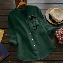Load image into Gallery viewer, Black Cat Pocket Blouse