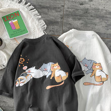 Load image into Gallery viewer, Kawaii Sleeping Cat T-shirt