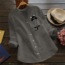 Load image into Gallery viewer, Black Cat Pocket Blouse